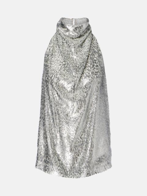 Stella McCartney Halterneck lamé velvet top