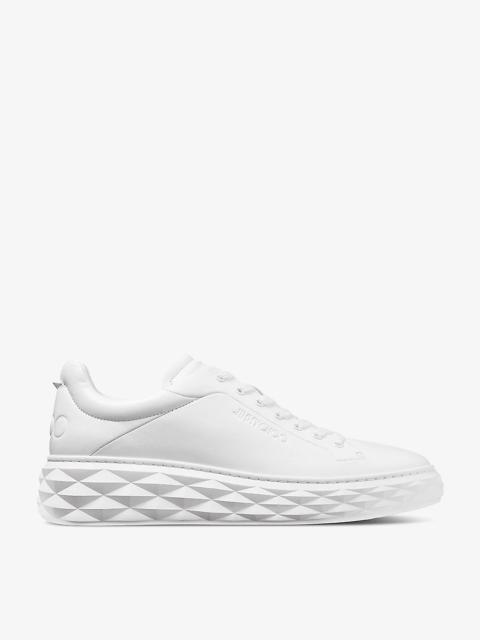 Diamond Maxi logo-embossed leather low-top trainers