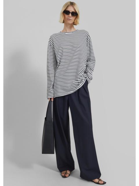 The Frankie Shop Salome Long Sleeve Tee - White/Black Stripe