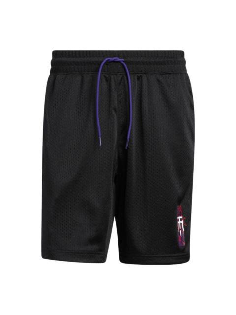 adidas Men's adidas Stripe Printing Lacing Sports Shorts Black HS8517