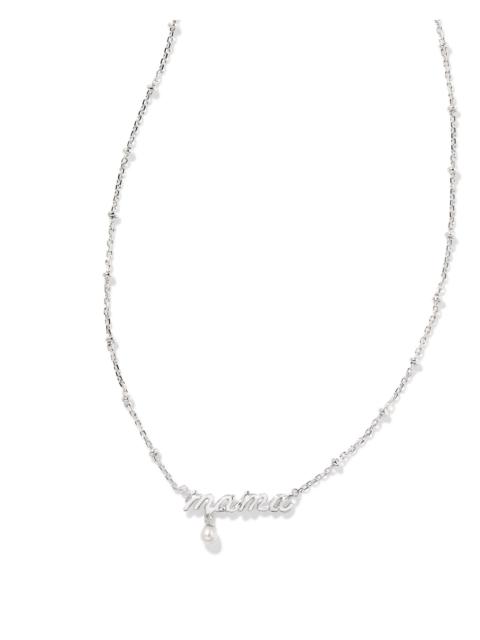 KENDRA SCOTT Mama Script Pendant Necklace in Silver