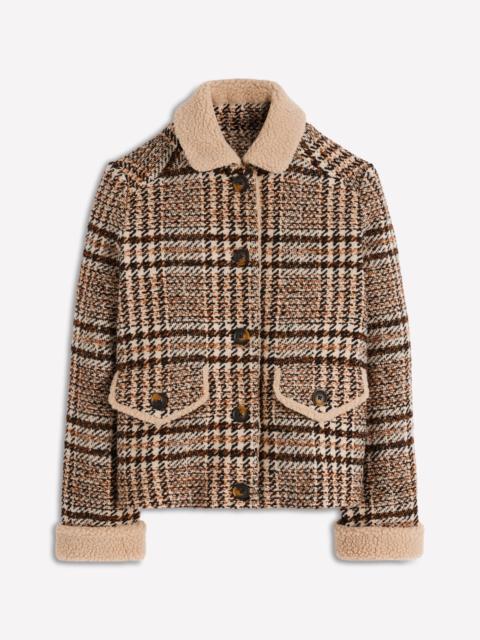 BODEN Stirling Check Coat-Ivory, Brown & Black Check