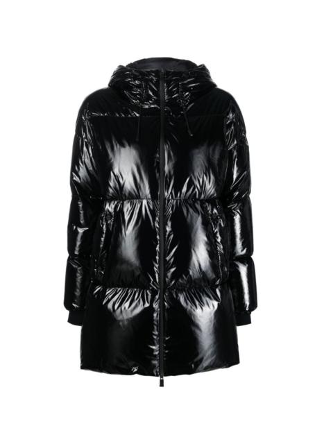 high-shine puffer coat