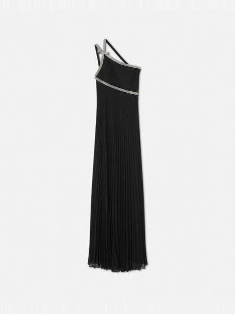 VERSACE Crystal One-Shoulder Pleated Gown