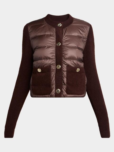 Moncler Virgin Wool Down-Fill Combo Cardigan
