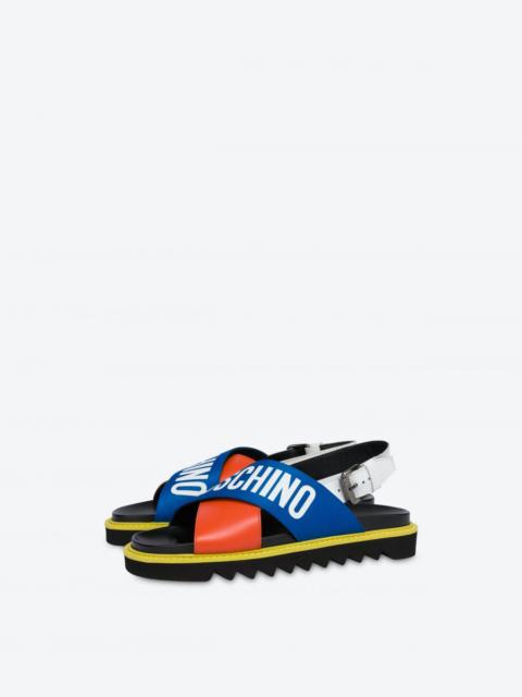 Moschino CRISS-CROSS CALFSKIN SANDALS