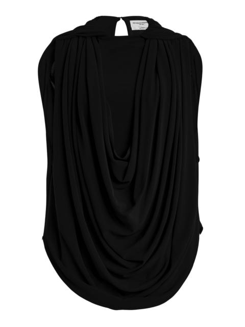 BRANDON MAXWELL Astor Draped Top black