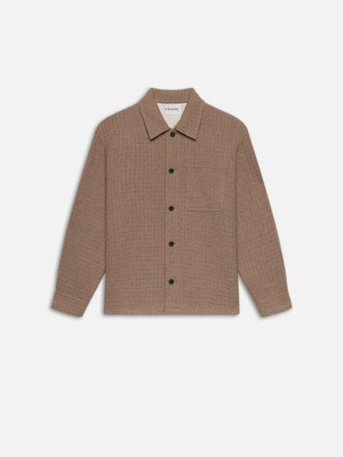 Textured Shirt Jacket in Light Brown