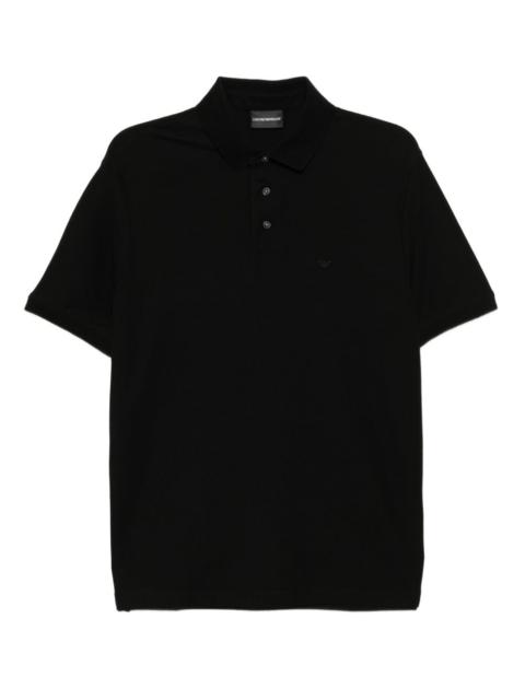 EMPORIO ARMANI logo-embroidered cotton polo shirt