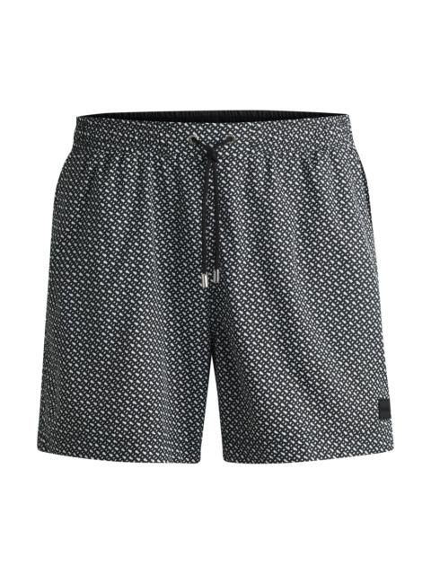 BOSS MONOGRAM-PRINT SWIM SHORTS IN QUICK-DRY FABRIC
