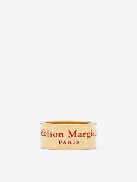 Maison Margiela Logo engraved wide gold-plated ring