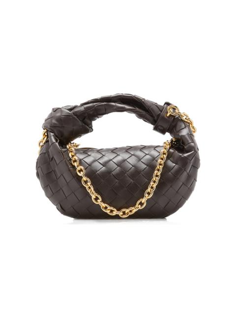 The Mini Jodie Chain-Embellished Leather Bag brown