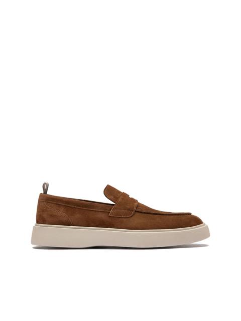 OFFICINE CREATIVE penny-strap suede loafers