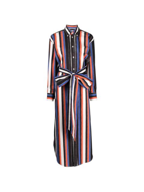 vertical-stripe midi dress