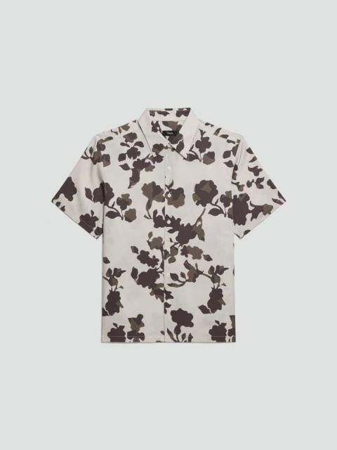 Theory Irving Short-Sleeve Shirt in Floral Lyocell