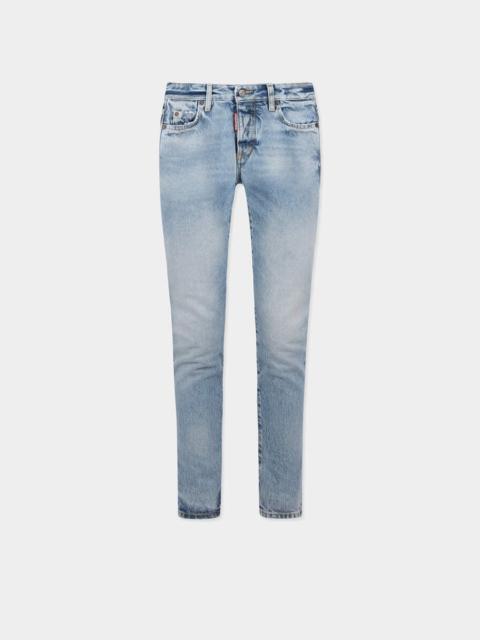 DSQUARED2 LIGHT DIAGONALE WASH SKINNY JEANS