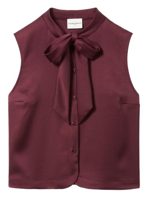 Claudie Pierlot sleeveless bow-neck top
