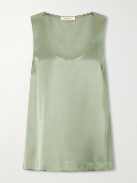 HEIRLOME Elaine Silk-satin Tank Top