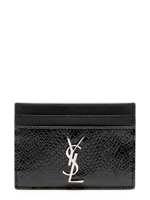 Python-effect patent leather card holder