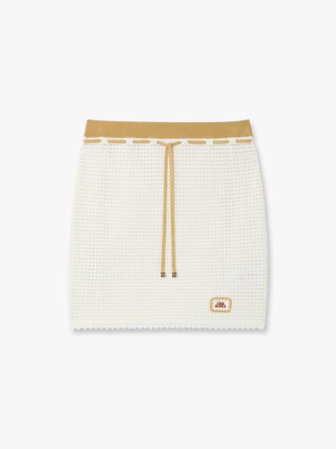 CASABLANCA White Lace Tuck Stitch Mini Skirt | Casablanca Paris