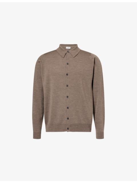 JOHN SMEDLEY Tibor Long-Sleeve Merino-Wool Polo Shirt