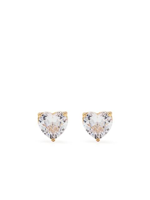kate spade crystal heart-stud earrings