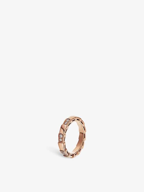 Serpenti 18ct rose-gold and diamond ring