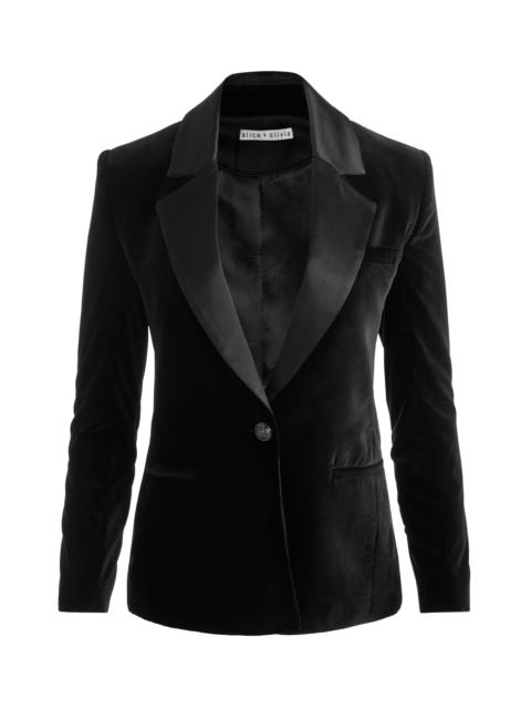 Alice + Olivia SILAS VELVET BLAZER