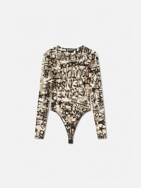 VERSACE JEANS COUTURE Graffiti Flock Bodysuit