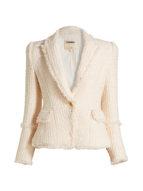 L'AGENCE Women's Kaisley Tweed Single-Breasted Blazer - Vintage White