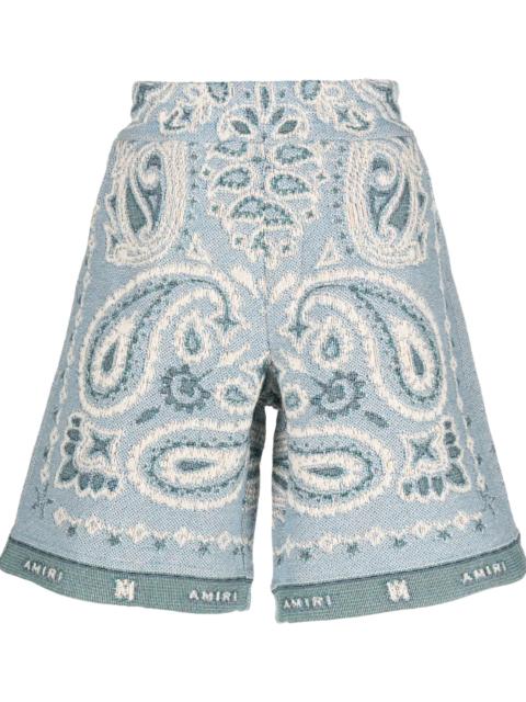 AMIRI Tapestry Bandana Baggy Shorts "Blue" SS23MPB040 420