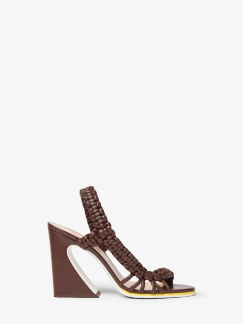 FENDI Fendi Arco Dark brown leather high-heeled sandals