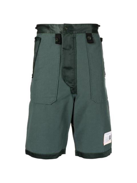 logo-patch cotton-blend Bermuda shorts