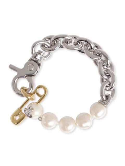Vivienne Westwood CLAUDE SAFETY PEARL BRACELET | GOLD/SILVER/WHITE