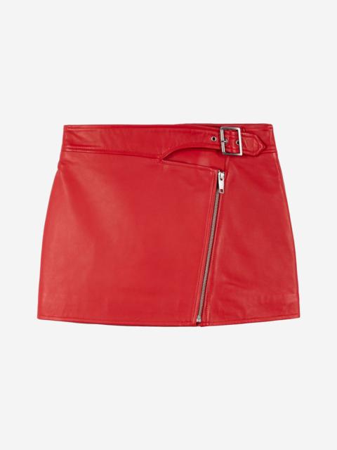 The Kooples LEATHER SKIRT WITH RED ZIP