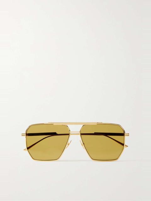 Bottega Veneta Aviator-style gold-tone sunglasses