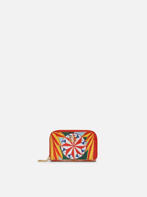 Dolce & Gabbana Zip-around coin pocket in Carretto-print Dauphine calfskin