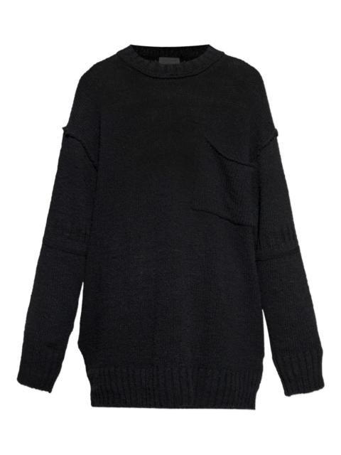 Yohji Yamamoto chest-pocket frayed-edge sweater