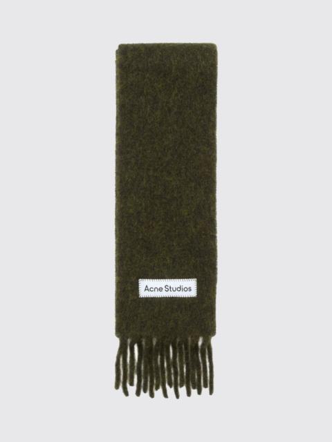 Acne Studios ACNE STUDIOS Alpaca and Wool Blend Fringed Scarf with Embroidered Logo