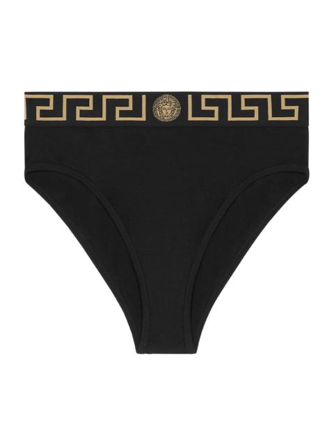 VERSACE Women's Topeka Logo Stretch Cotton Jersey Briefs - Black