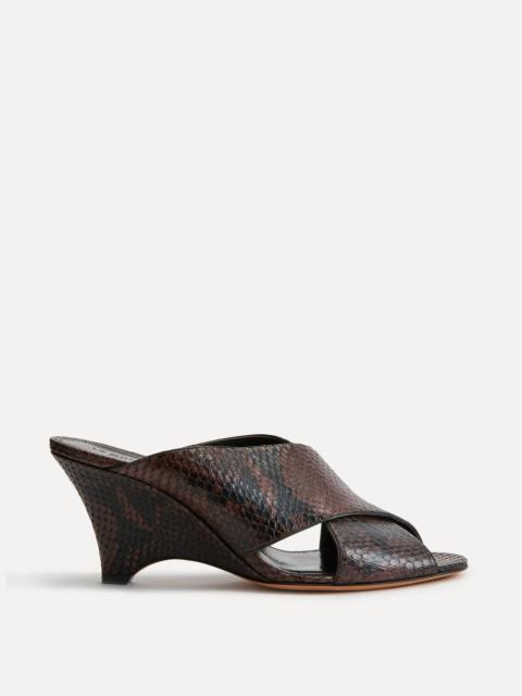 LE MONDE BÉRYL Luca Mule / Chocolate Leather Snake Effect