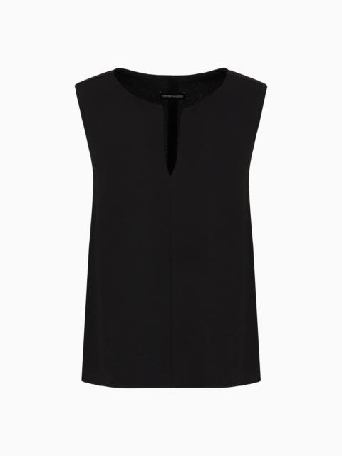 EMPORIO ARMANI Armure crêpe top with strap