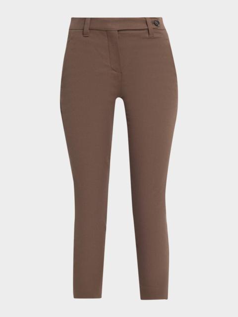 Brunello Cucinelli Cotton Twill Slim-Leg Ankle Pants