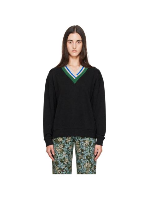 Dries Van Noten Black Layered V-Neck Sweater