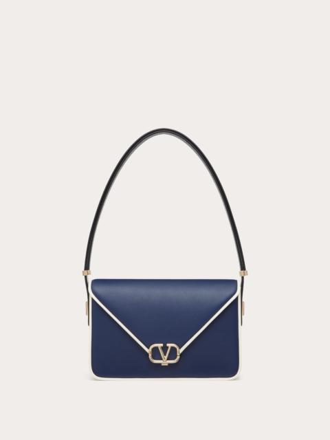 Valentino VALENTINO GARAVANI SHOULDER LETTER BAG IN TWO-TONE SMOOTH CALFSKIN