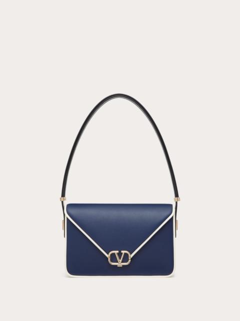 VALENTINO GARAVANI SHOULDER LETTER BAG IN TWO-TONE SMOOTH CALFSKIN