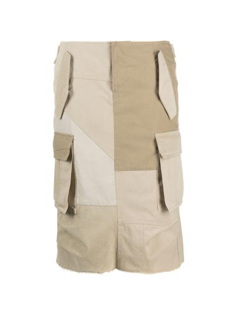 patchwork cargo skirt