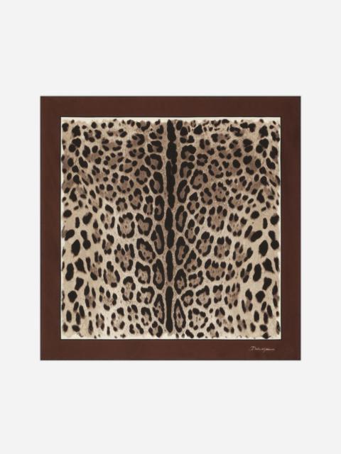 Dolce & Gabbana Leopard-print twill scarf (70x70)