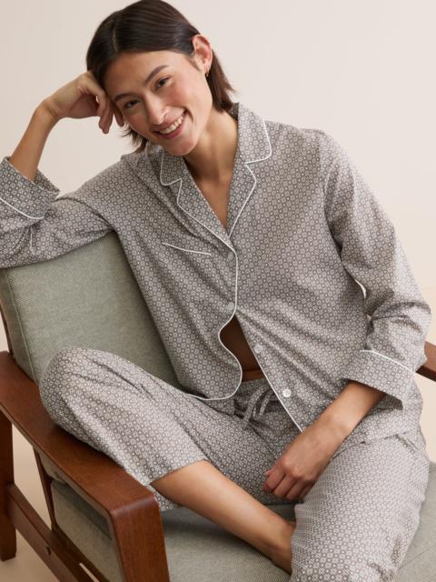 Derek Rose Women's Pajamas London London Geo Cross Cotton Batiste Taupe