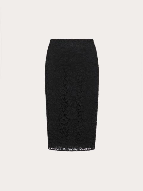 Valentino STRETCH HEAVY LACE PENCIL SKIRT